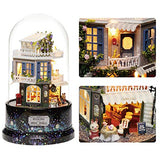 Spilay DIY Miniature Dollhouse Wooden Furniture Kit,Handmade Mini Rotating and Music World Model with Glass Cover & Music Box ,1:24 Scale Creative Doll House Toys for Children Girl Gift(Star Dream)