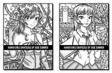 Kawaii Girls Grayscale: An Adult Coloring Book with Adorable Anime Portraits, Cute Fantasy Women, and Fun Fashion Designs (Kawaii Girls Coloring Books)
