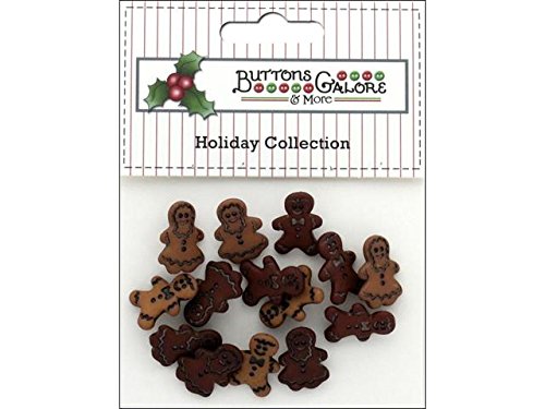 Buttons Galore SEWING & CRAFT BUTTONS - LITTLE GINGERBREAD - SET OF 3 PACKS.