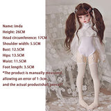 XGJJ 26cm BJD Dolls, 1/6 Flexible Ball Joint Physical SD Doll, Exquisite Cute Girl Action Figure DIY Toys, Hand Made High-end Humanoid Decoration Best Gifts for Kids Birthday,A