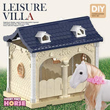 Yalanqisi DIY Dollhouse Kits Homely Miniature Art with Furniture, Horses, Pets, Dolls, and a Series of Units.（180pcs）