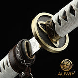 Auway Michonne Katana Sword, Walking Dead Samurai Sword with Wooden and Polyurethane Scabbard Fully