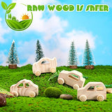 12 Pieces Wood DIY Car Toys Unfinished Wooden Cars Paintable Wood Car Blocks Wooden Painting Crafts Kits for School Students Home Activities Craft Projects Easy Woodworking (Vivid Style)