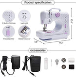 Sewing Machine Household Sewing Machine for Beginners Multi-Function Mini Sewing Machines with Built-in 12 Floral Stitches Hand-held Tailor Device for Kids Children Pet's Cloth