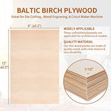 Wortade 20 Pack 12"x 8"Inch Basswood Sheets 1/16 Thin Craft Plywood Sheets, Plywood Board Thin Wood Board Sheets Unfinished Wood Boards for Crafts, Hobby, Model Making, Wood Burning