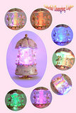 ACCOCO Carousel Music Box Luxury Color Change LED Light Luminous Rotating 3-Horse Carousel Horse Music Box Melody You are My Sunshine(You are My Sunshine, Pink)