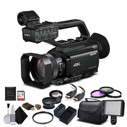 Sony HXR-NX80 Full HD NXCAM with HDR and Fast Hybrid AF (HXR-NX80) with 64GB Memory Card, Extra Battery, UV Filter, LED Light, Case, Telephoto Lens, Wide Angle Lens, and More - Advanced Bundle