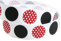 Hipgirl 5 Yard 7/8" Minnie Dot Grosgrain Ribbon For Gift Package Wrapping, Hair Bow Clip