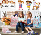 Meisohua School Backpacks Set Girls Unicorn Backpack with Lunch Bag and Pencil Case Kids 3 in 1 Bookbags Set School Bag for Elementary Preschool Water Resistant (Pink)