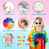 Tie Dye Kits, Emooqi 8 Colors 100Ml Permanent All-in-1 Tie Dye Set with 16 Bag Pigments, Rubber Bands, Gloves, Apron and Table Covers for Craft Arts Fabric Textile Party DIY Handmade Project