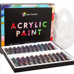 Color Technik Acrylic Paint Set, Professional Artist Quality, Palette Included, 24 Aluminium Tubes,