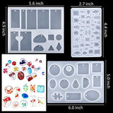 Heflashor 126PCS Resin Molds DIY Silicone Molds for Resin Silicone Casting Molds for DIY Jewelry Craft Making Epoxy Resin Mold Cube Sphere with Jellyfish Model
