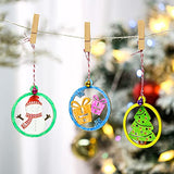 30PCS Unfinished Wooden Hanging Ornaments for Christmas Decorations, 5 Styles DIY Wood Slices for Kids Adults Crafts Xmas Tree Holiday Hanging Decor, Paintable Personalized Christmas Ornaments