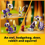 LEGO Creator 3in1 Fantasy Forest Creatures 31125 Building Kit Featuring an Owl, Rabbit and Squirrel; Animal Toys for Kids Aged 7+ Who Love Creative Fun and Animal Models (175 Pieces)