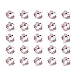 Pandahall 20g (About 650pcs) 4mm Silver Tone Flower Brass Spacer Bead Caps Jewelry Making Findings