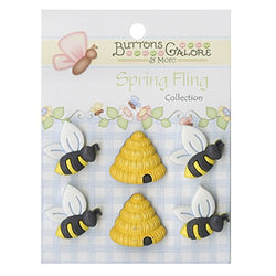 Spring Buttons-Busy Bees
