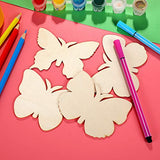 WHQXFDZ 40 Pieces Butterfly Unfinished Wooden Butterfly Blank Wood Butterfly Shaped Slices Cutouts for Birthday DIY Painting Tags Wedding Home Decorations
