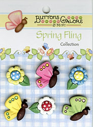 Spring Buttons-Butterflies & Daisies