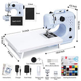 Magicfly Portable Sewing Machine, 12 Built-in Stitches Mini Sewing Machine for Beginner with Reverse Sewing, 3 Replaceable Feet, Extension Table, Accessory Kit, Blue