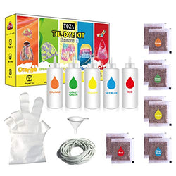 Tie Dye Kit,5 Colors One-Step Tie-Dye Set for Clothes with All Essentials Included Shirt Fabric Textile Paints Dying Kits Craft Kit with Natural Dye