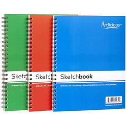 Artlicious - 3 Sketch Pads 9 in. x 12 in for Drawing, Coloring & Doodling (3 Sketch Books)