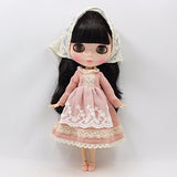 Original Doll Clohtes Outfit, Light Pink Dress + Lace Scarf, Doll Dress Up for 1/6 12inch Doll or ICY Doll- Fortune Days(YW-YF013)