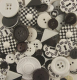 Buttons Galore HAB111 Haberdashery Button, Black/White