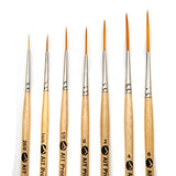 AIT Art Fine Detail Paint Brush Set - 11 Paint Brushes - Liner, Round, Flat - Handmade in USA for