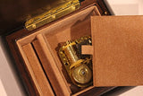 Matte finish Black Arabesque Italian inlaid musical jewelry box with customizable tune options