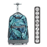 Tilami Rolling Backpack 19 inch Wheeled LAPTOP Boys Girls Travel School Student Trip, rainforest