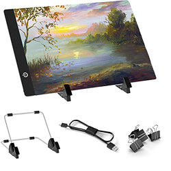 A4 Ultra-Thin Light Board for Diamond Painting, Eyesight-Protected Led Light Box, USB Powered Light Pad with Adjustable Brightness