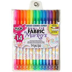 Tulip Dual Tip Fabric Markers 14 Pack - Fine Tip & Brush Tip