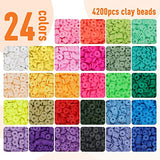 QUEFE 5000 Clay Beads for Bracelet Making Kits, 28 Colors Flat Clay Heishi Beads Jewelry Accessory Smiley Face Beads,Strings for Jewelry Making Kit Bracelets Necklace