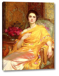 Portrait of Elsa by Frank Dicksee - 8" x 10" Gallery Wrap Giclee Canvas Print - Ready to Hang