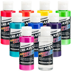 Iridescent 8 Createx Airbrush Paint Colors Set 2 Oz Bottles