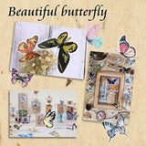 160 Pcs Vintage Butterfly Scrapbook Stickers Set DIY Decoration Butterfly Stickers Butterfly Resin for Envelope Scrapbook Luggage Windows Journals