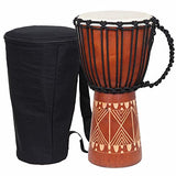 X8 Drums Djembe African Hand Drum inch X8-DJ-GRV-BKP