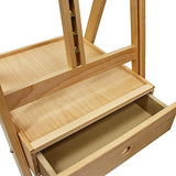 US Art Supply 85 Inch Studio H-Frame Wood Easel with Storage Drawer