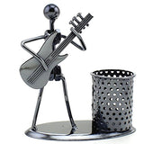 Zicome Recycled Metal Art Hand-made Pen Holder with a Musician Figure Playing Music - Decorative