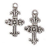 Darice Jewelry Making Charms Cross Antique Silver 16 x 22mm 8 Pieces (6 Pack) 1970 37 Bundle with 1