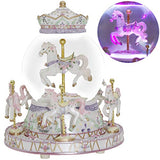 WOOYAN Carousel Musical Box for Kids - You are My Sunshine Music Boxes 6-Horse Carousel Music Box White Body Colorful Revolving Music Box Birthday Children's Day Gift (White,6-Horse)