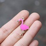 Hot Pink Flamingo Charm lot Set of 25 Gold and Hot Pink