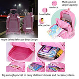 3Pcs Rolling Backpack Bowknot Girls Primary Schoolbag Trolley Bookbags Wheeled Backpack Kids Carry On Luggage with Lunch Bag&Pencil Case