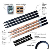 Art Pencils for drawing and sketching - art set with drawing pencils for kids adults professional artists - dual pack charcoal and graphite pencils