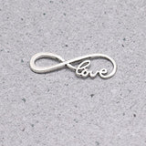 HUELE 100pcs Infinity Symbol with Love Pattern Connectors Charms Pendants for DIY Jewelry Making