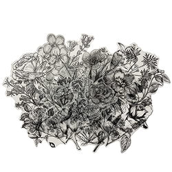 120 PCS Black and White Vintage Retro Flower Plant Stickers Decals for Laptop Scrapbooking Journal Planner Card Making