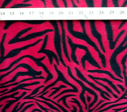 Polar Fleece Fabric Prints Animal Print RED ZEBRA/60 Wide/Sold by the Yard FE-N-18