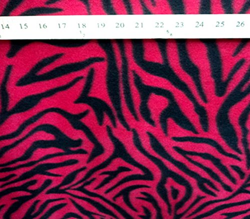 Polar Fleece Fabric Prints Animal Print RED ZEBRA/60 Wide/Sold by the Yard FE-N-18
