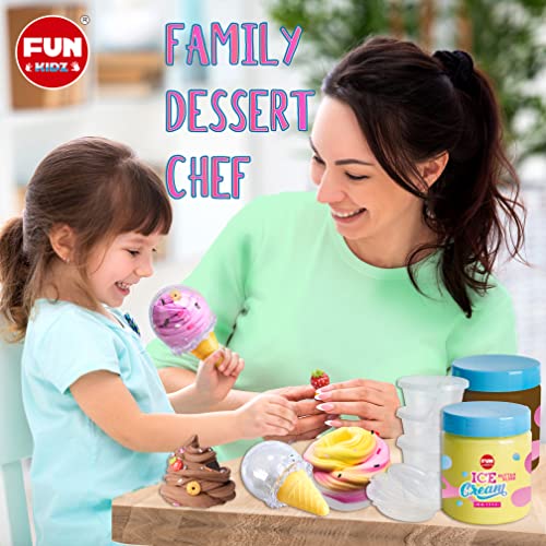 Fun Kidz gift butter slime kit for girls 10-12, funkidz ice cream fluffy  slime making