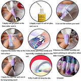 Kalolary 20 Rolls Halloween Christmas Starry Sky Stars Nail Art Foil with Nail Glue, Holographic Nail Art Transfer Stickers Acrylic Decals DIY Decoration, for Nail Art Salon or Home Use